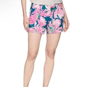 LILLY PULITZER | Floral Pink Gardens Tidal Wave Callahan Shorts Women’s Size 0